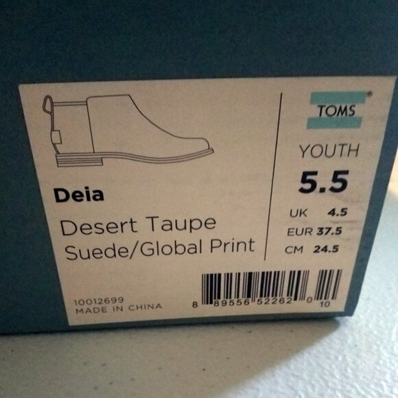 NIB Toms Deia Suede Ankle Boots Youth Size 5.5 MSRP $70 - Picture 12 of 13